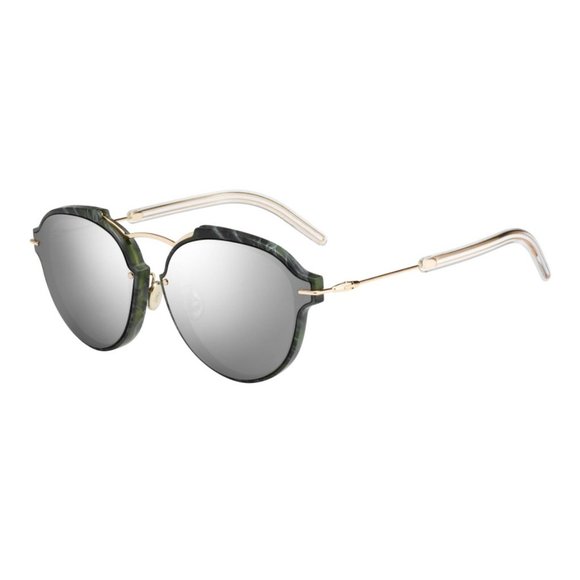 Dior Accessories - Dior Gold Green & Silver Women's Round Mirrored Dioreclat Gc1 Sunglasses